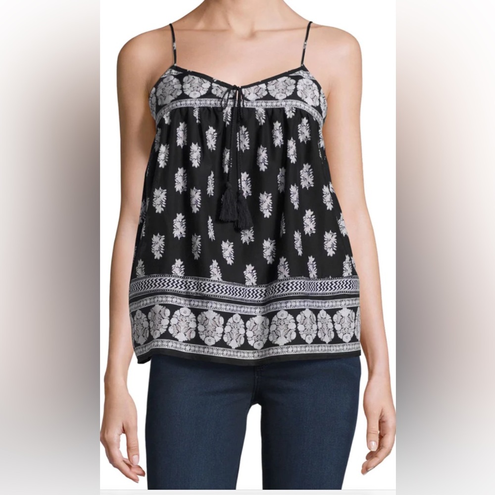Joie Black and White Floral Top